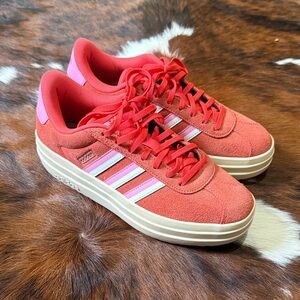Adidas Women's adidas VL Court Bold Women's Sneaker - Red/Pink Suede Size 8